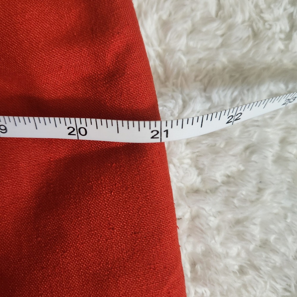 Vintage 100% Silk Red Pencil Skirt Lined Back Vent Size 14P Petite - Picture 6 of 7